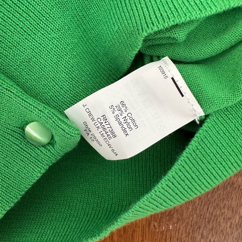 J. Crew Kelly Green Button-Front Cardigan - Picture 5 of 5